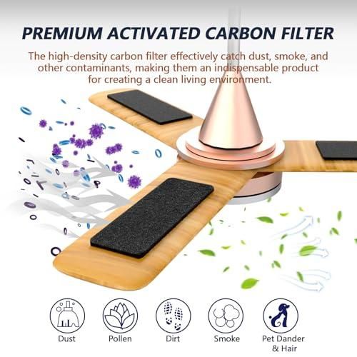 3Pcs Activated Coconut Shell Carbon Ceiling Fan Air Purifier Pads